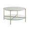 Faux White Marble, Glass & Gold Modern Round Coffee Table